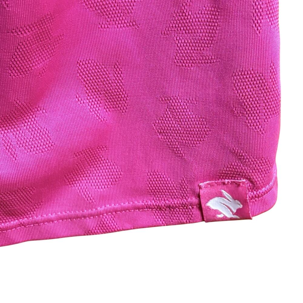 Rabbit Womens Razor Tank Size M Hot Pink Sleeveless Perforated Logo All Over - Picture 8 of 8